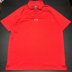 Oakley Men's Red Hydrolix Regular Fit Polo Shirt Short Sleeve Golf Large Logo O
